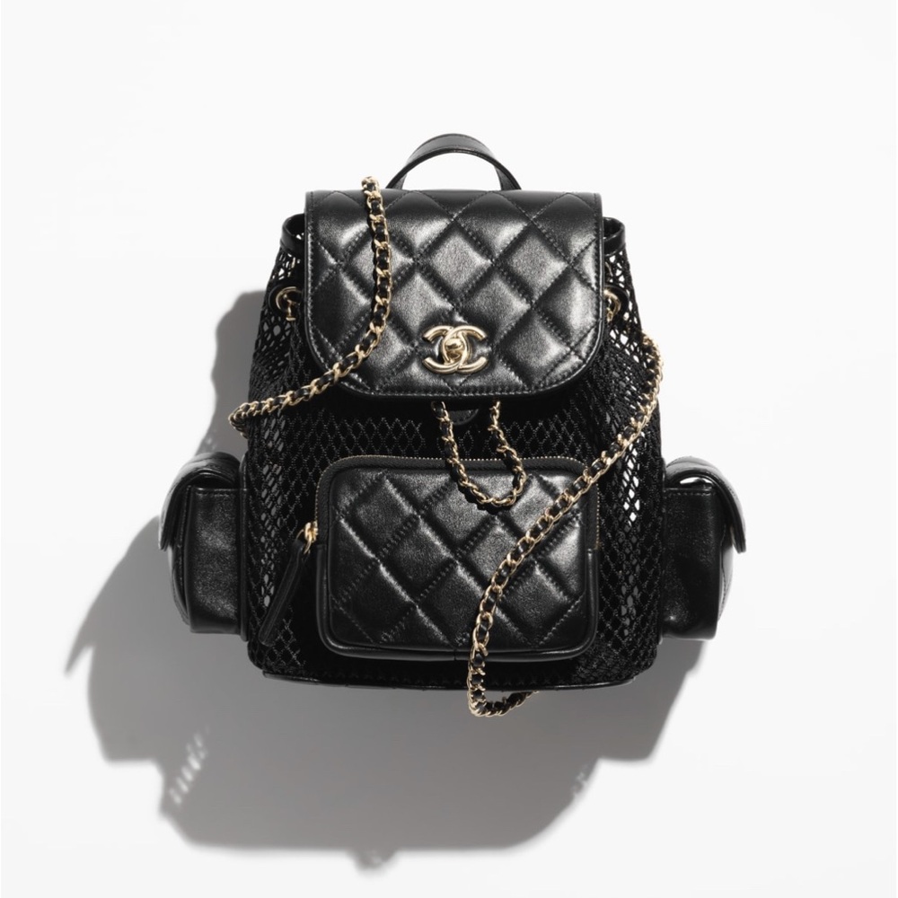 FULL SET - CHANEL Black Quilted Backpack with Gold HW - Picture 2 of 16